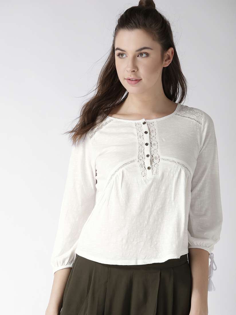 forever 21 white lace top