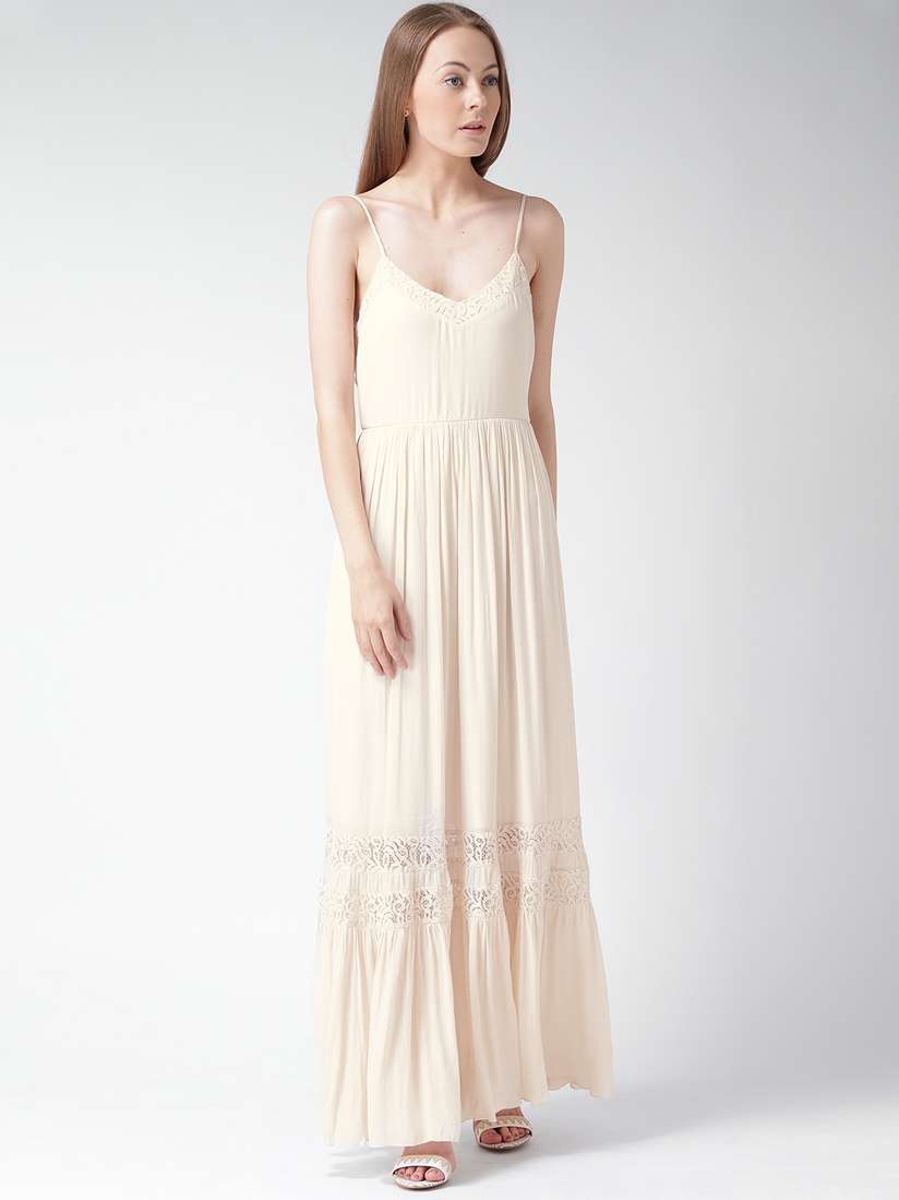 Forever 21 Cream Dress FOREVER 21 Cream-Coloured Polyester