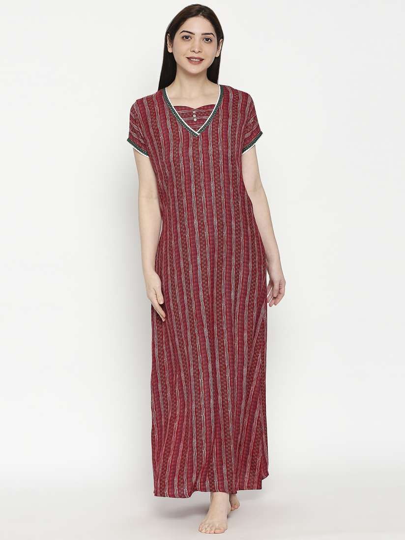 Buy XIN Red Printed Nightdress Nightdress for Women 13379748 Myntra