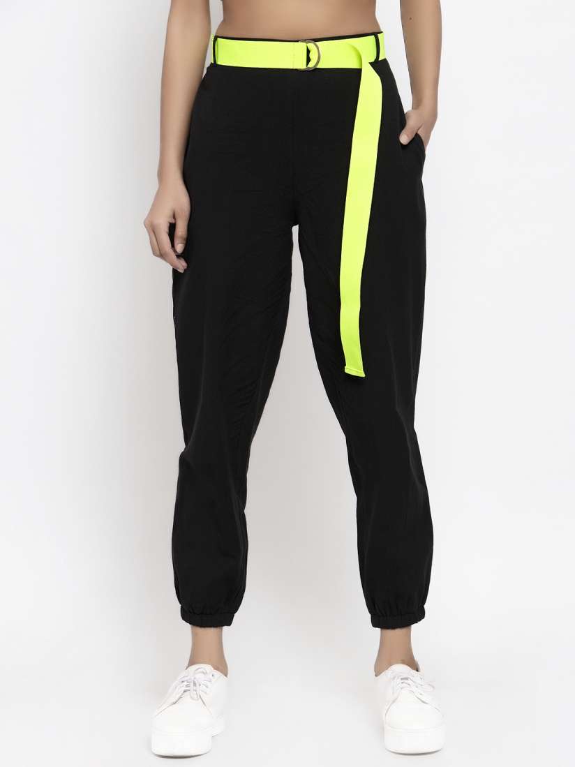 Black and lime green joggers store