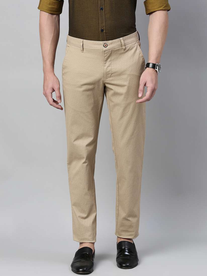 Buy Louis Philippe Sport Men Beige Slim Fit Self Design Regular