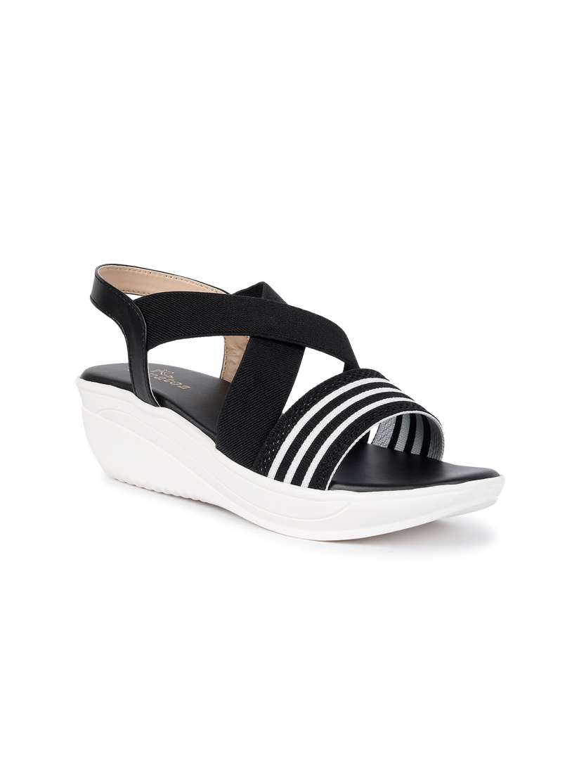 Black and white striped wedges 2025