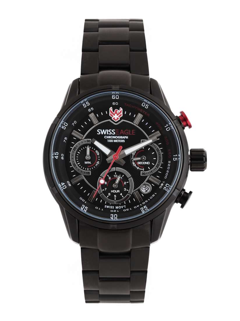 Buy Swiss Eagle Men Black Dial Chronograph Watch SE 9077B IPB 01 Watches for Men Myntra