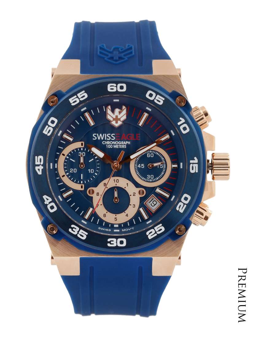 Buy Swiss Eagle Men Blue Dial Chronograph Watch SE 9079RS RG 02 Watches for Men Myntra