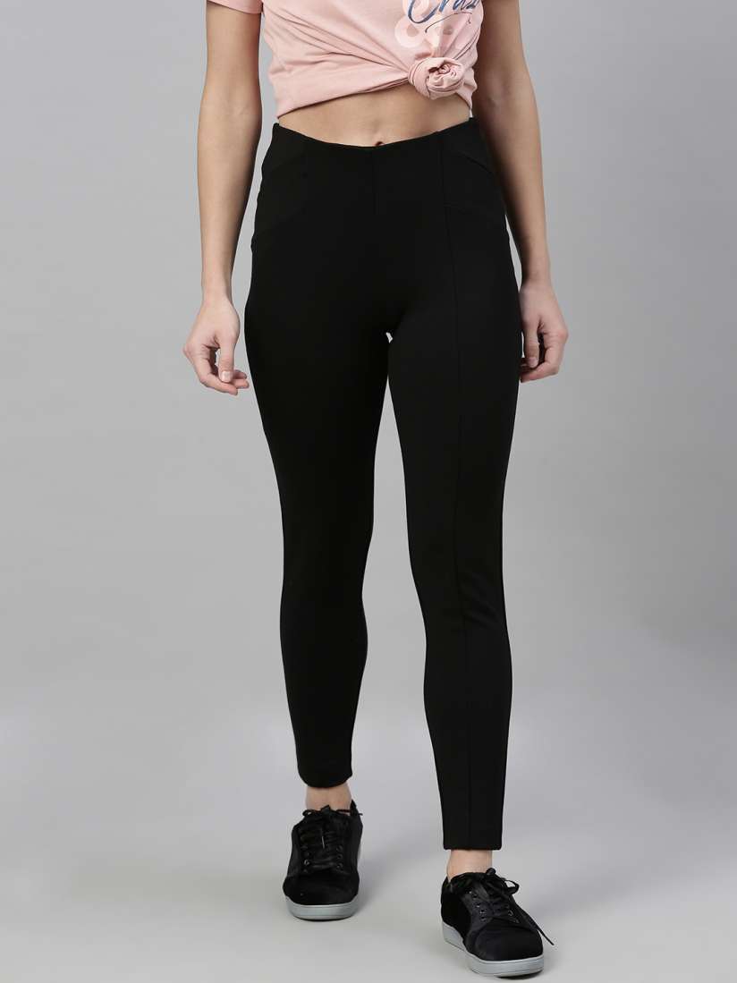 Buy Vero Moda Women Black Solid Ankle Length Treggings Jeggings for Women 13391422 Myntra