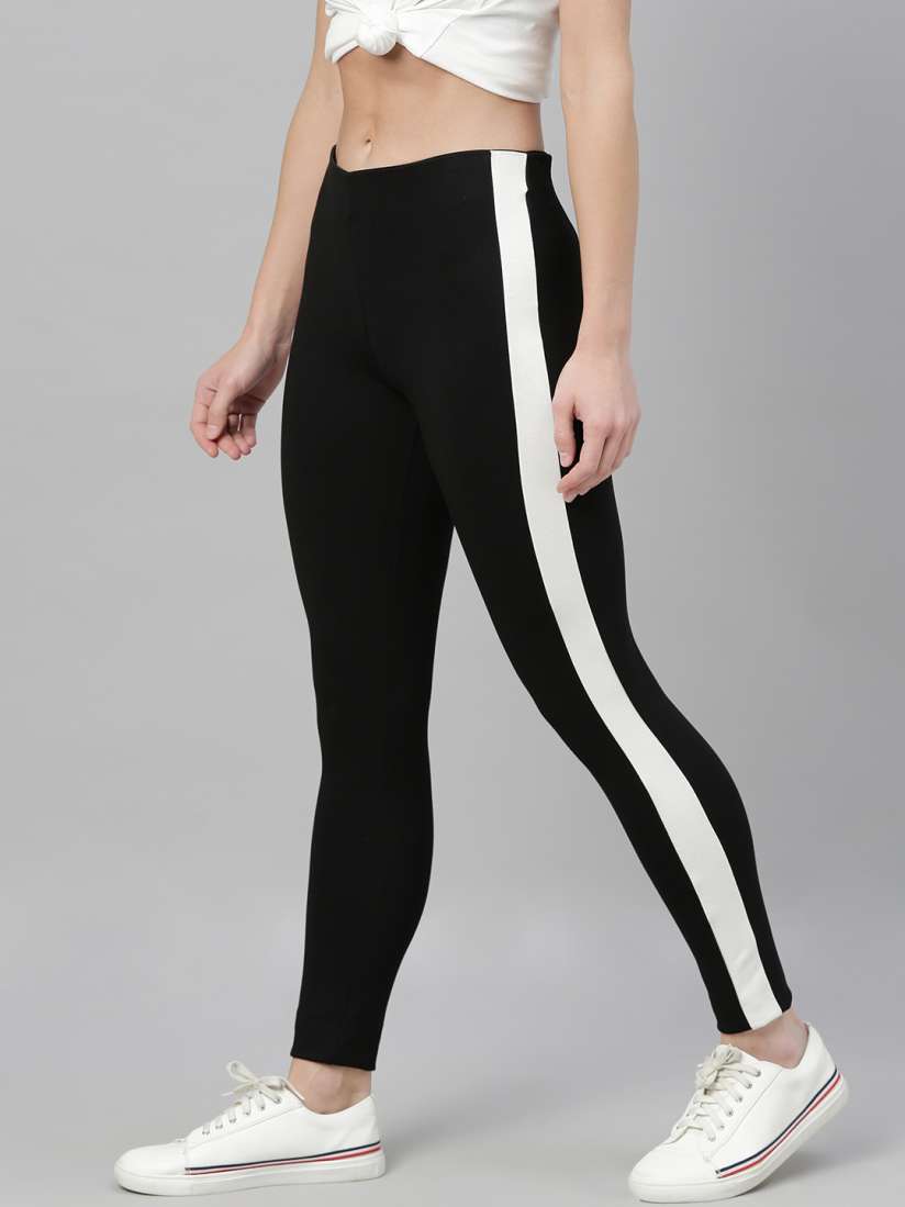 Side stripe jeggings cheap