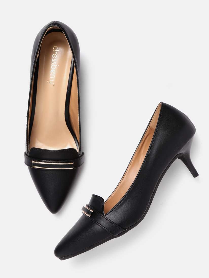 Buy DressBerry Women Black Solid Pumps Heels for Women 13391436 Myntra