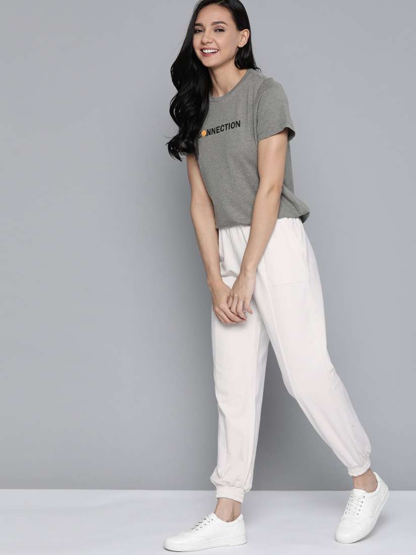 Buy Mast Harbour Women White Relaxed Fit Solid Pure Cotton Cropped Joggers Track Pants for Women 13392036 Myntra