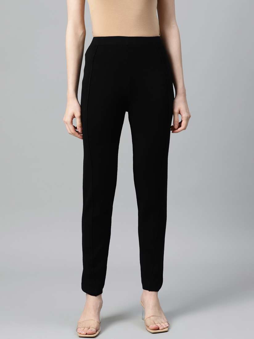 Buy W Women Black Solid Ankle Length Winter Leggings Leggings for Women 13407370 Myntra