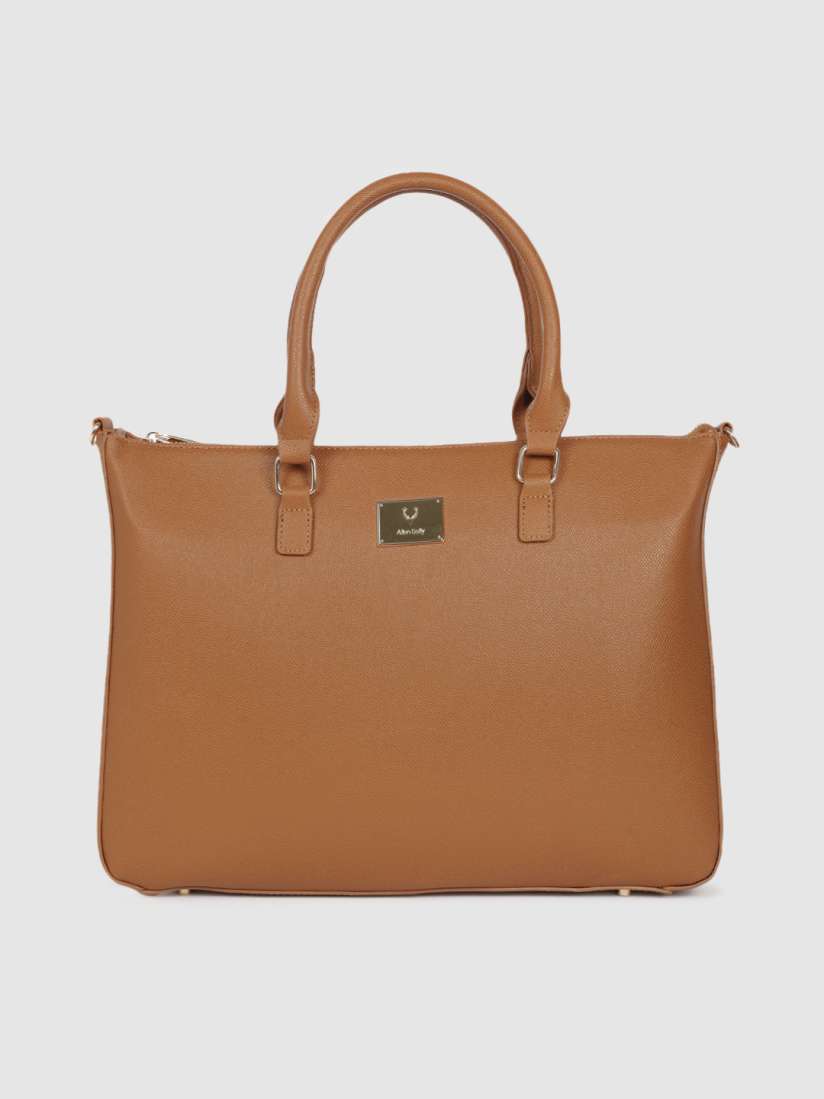 Buy Allen Solly Tan Brown Solid Handheld Bag Handbags for Women 13407822 Myntra