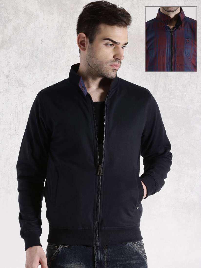 Buy Roadster Navy Maroon Reversible Jacket Jackets for Men 1341146 Myntra
