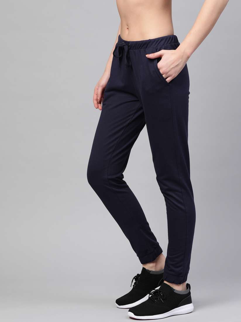 Navy slim fit joggers womens clearance