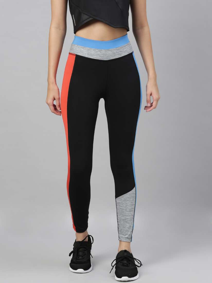 Nike training colourblock leggings in blue cheap