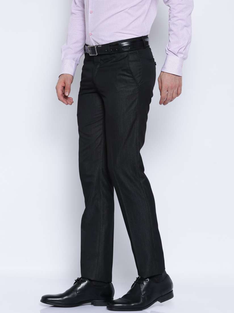 Buy John Players Black Slim Fit Casual Trousers Trousers for Men 1343069 Myntra