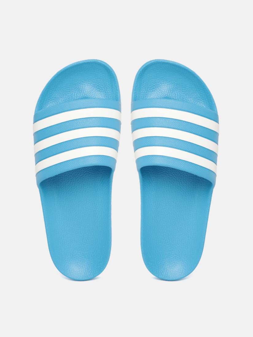 Buy ADIDAS Unisex Blue White Striped Adilette Aqua Sliders Flip Flops for Unisex 13442116 Myntra
