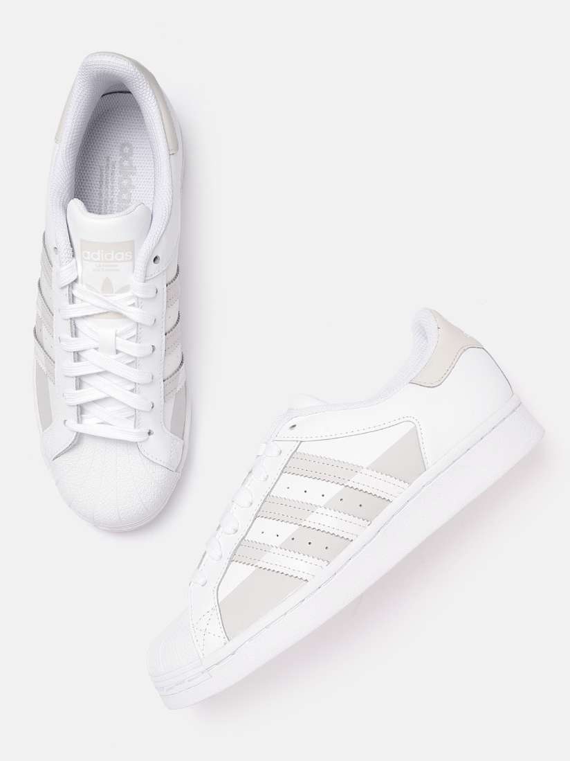 Buy ADIDAS Originals Men White Light Grey Coated Leather Superstar Sneakers Casual Shoes for Men 13443494 Myntra