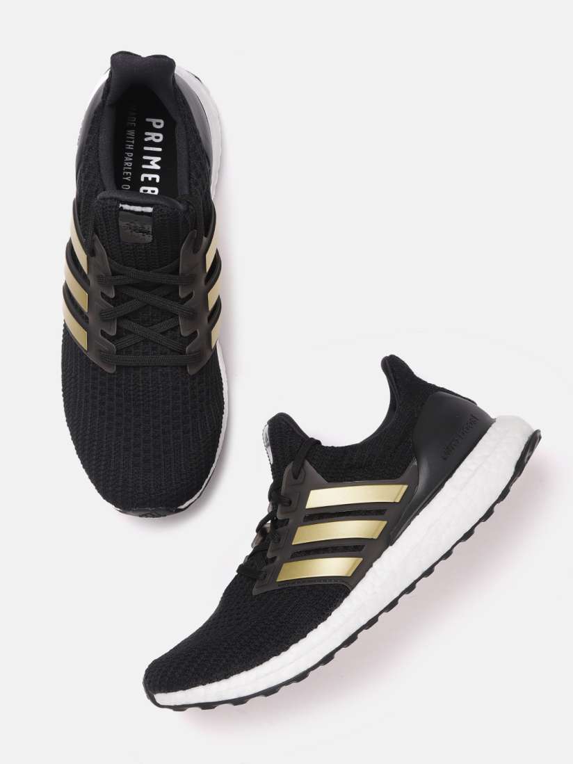 Buy ADIDAS Men Black Gold Toned Woven Design Ultraboost 4.0 DNA Running Shoes Sports Shoes for Men 13444964 Myntra