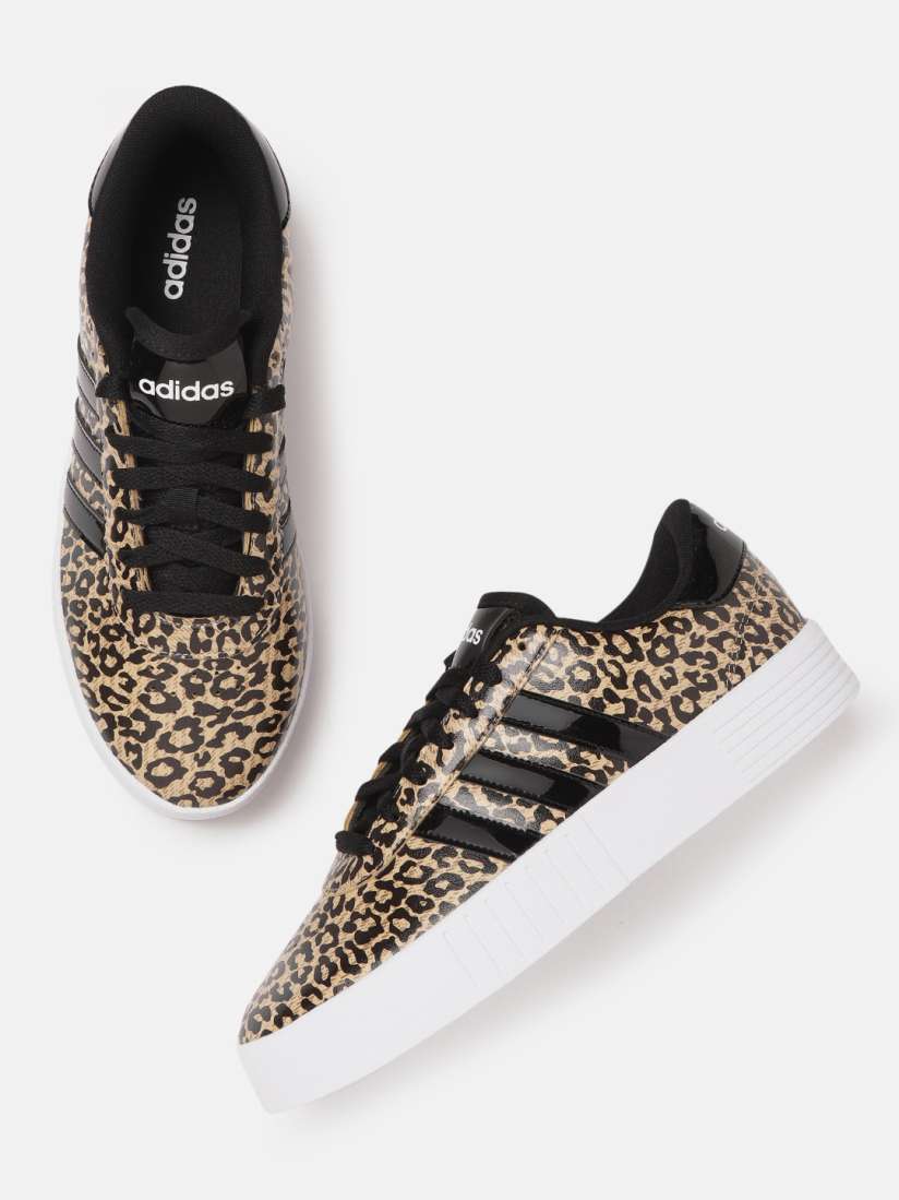 Leopard adidas tennis shoes top