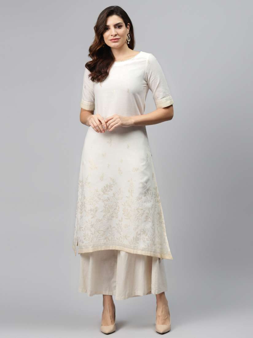 Biba off white kurta top