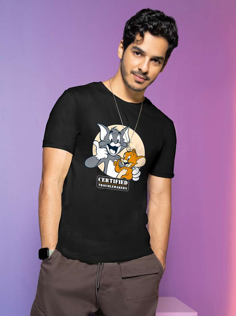 Buy Bewakoof Official Tom Jerry Merchandise Certified Troublemakers Graphic Printed T Shirt Tshirts for Men 13451554 Myntra