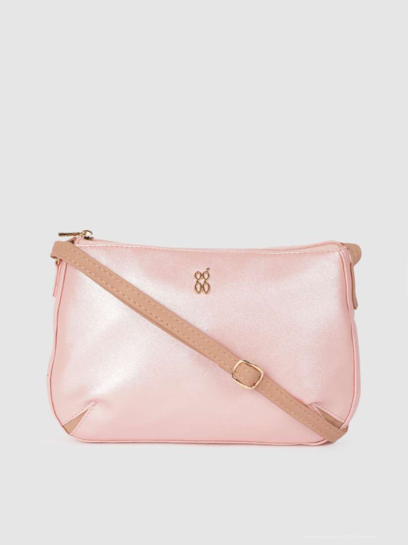 Baggit pink solid sling bag hotsell