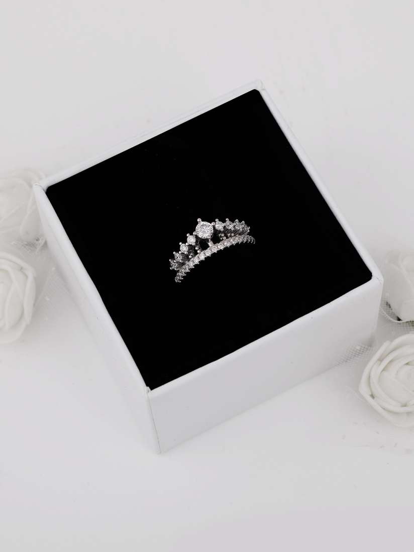 Buy GIVA 925 Silver Plated Queen Crown Ring Ring for Women 13469666 Myntra