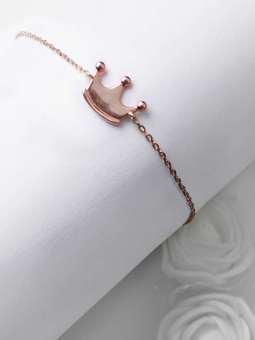 Buy GIVA 925 Sterling Silver Rose Gold Plated Princess Crown Adjustable Bracelet Bracelet for Women 13469724 Myntra