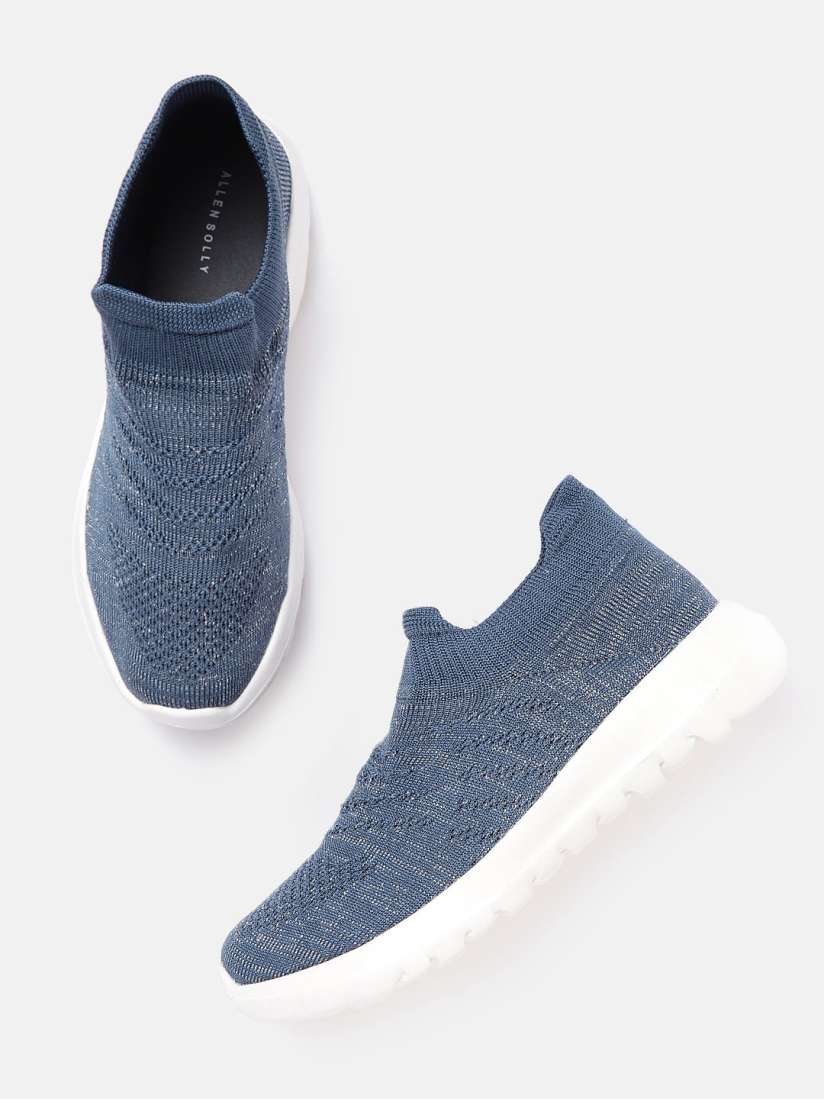 Buy Allen Solly Women Navy Knitted Slip On Sneakers Casual Shoes for Women 13474406 Myntra