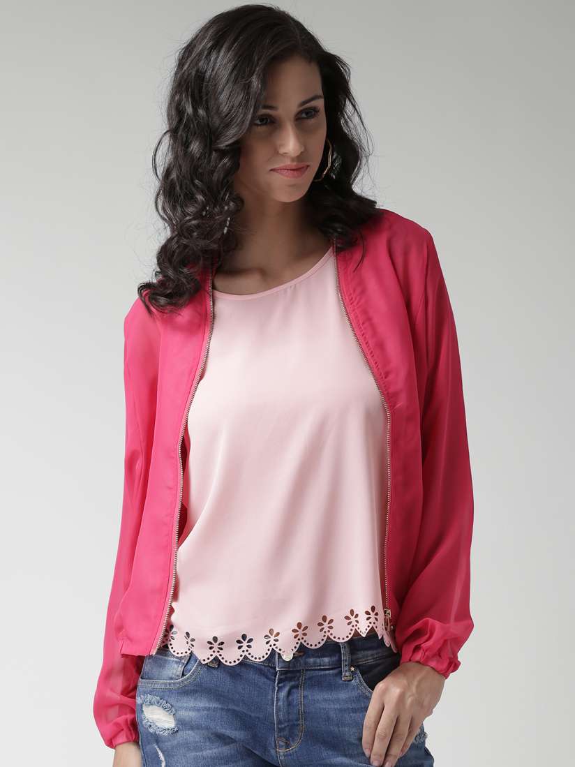 Pink sheer jacket store