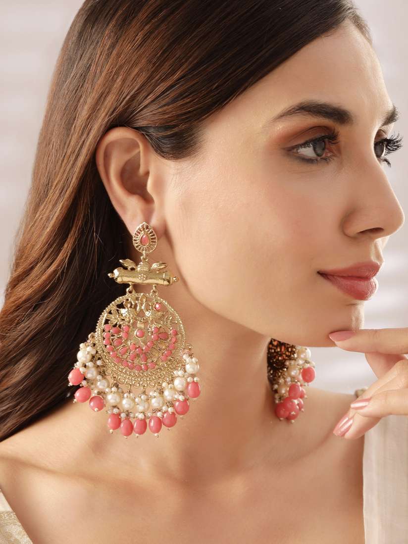 Buy Rubans Gold Toned Circular Drop Earrings Earrings for Women 13479024 Myntra