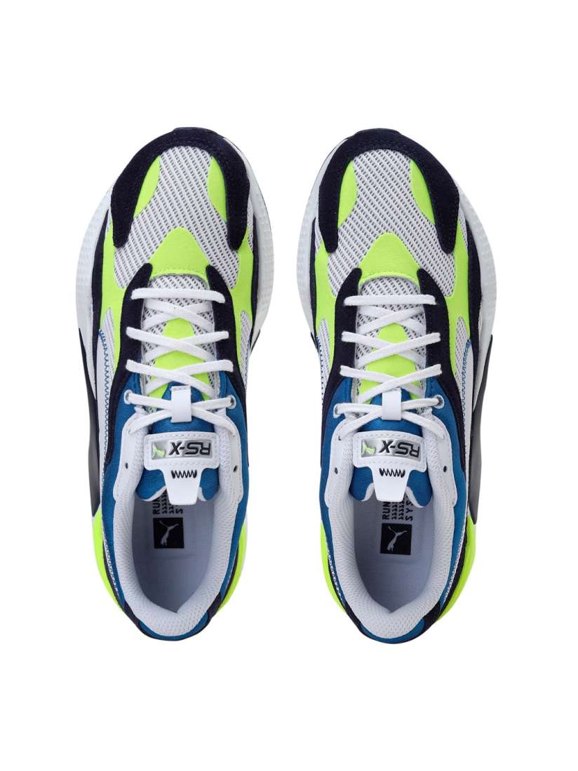 Buy Puma Unisex White Fluorescent Green Colourblocked RS X Twill AirMesh Sneakers Casual Shoes for Unisex 13486984 Myntra