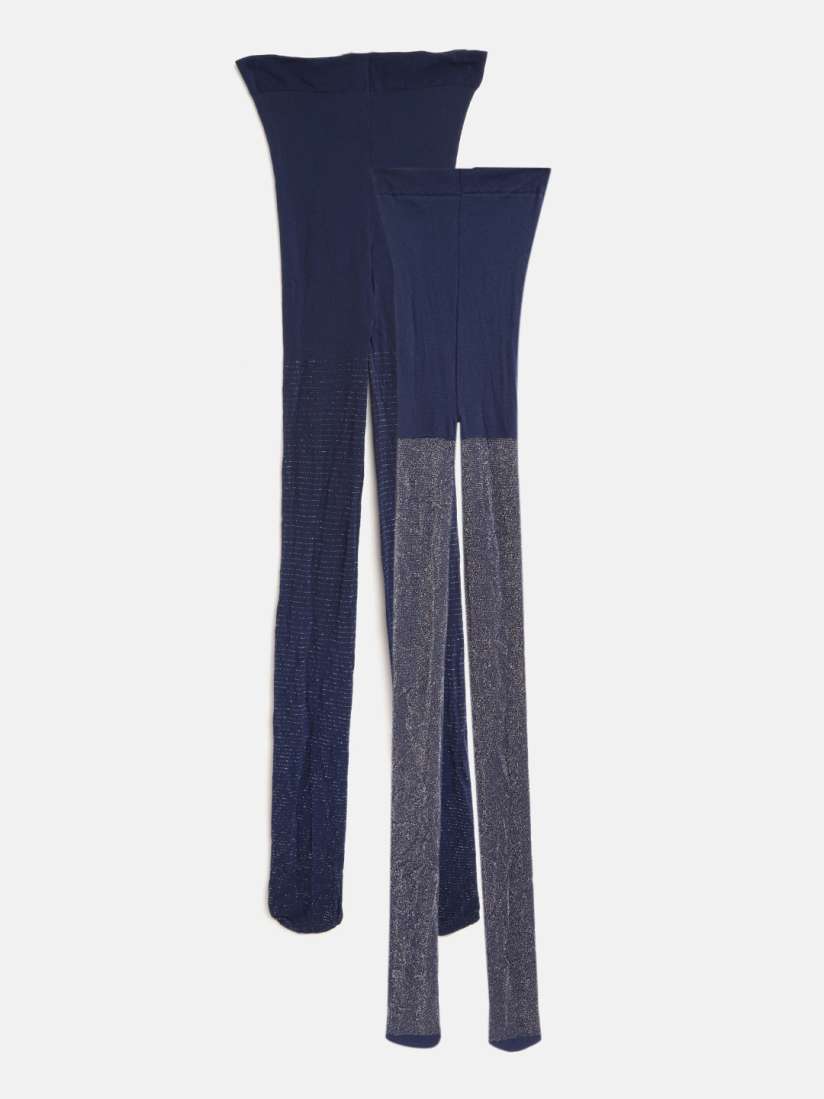 Girls navy glitter tights outlet