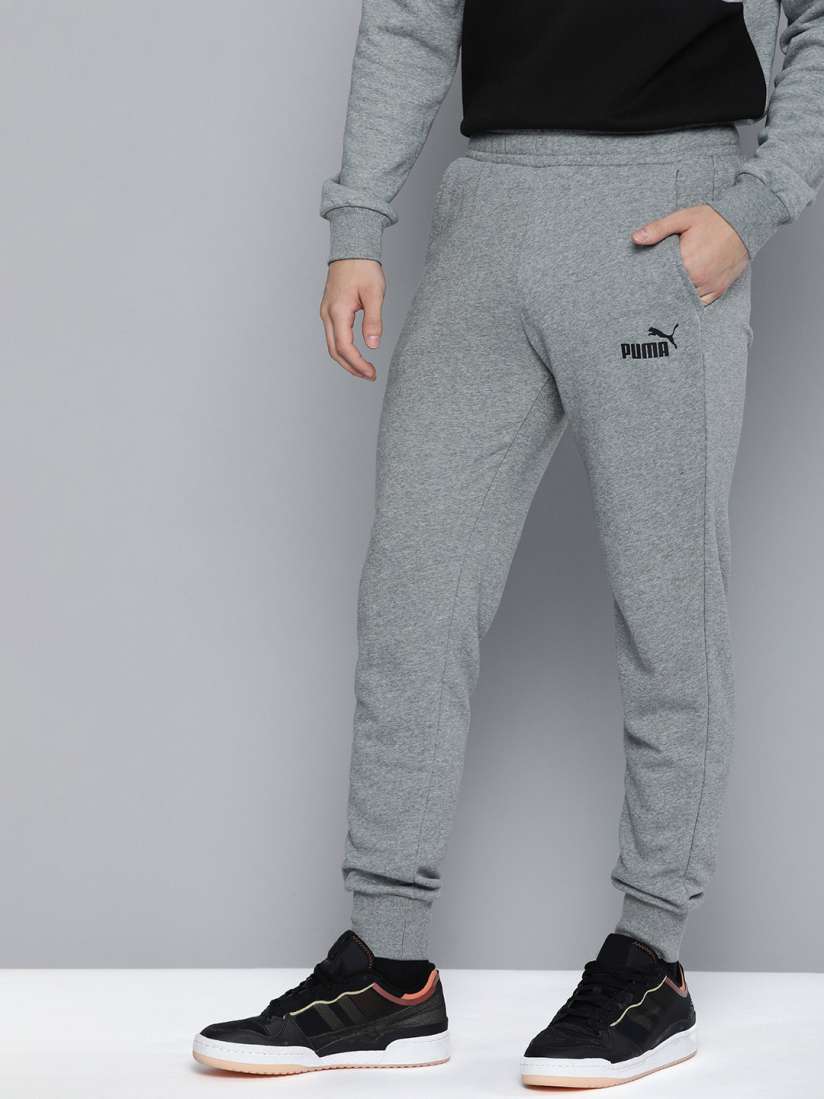 Puma solid men's grey track pants deals