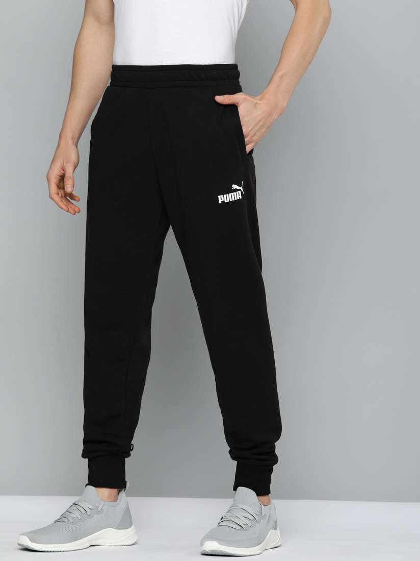 Buy Puma Black Big logo Printed Slim Fit Pants Joggers Track Pants for Men 13502036 Myntra