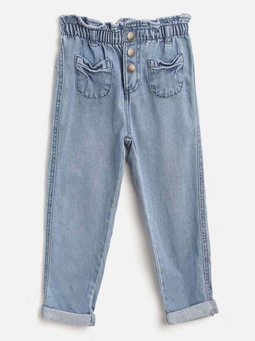 Buy Marks Spencer Girls Blue Pure Cotton Regular Fit Mid Rise Clean Look Sustainable Jeans Jeans for Girls 13503080 Myntra