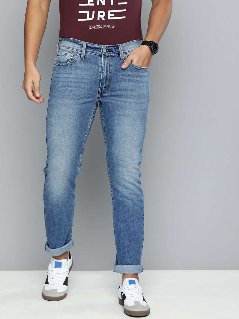 Buy Levis Men Blue 511 Slim Fit Mid Rise Clean Look Stretchable Waterless Jeans Jeans for Men 13506466 Myntra