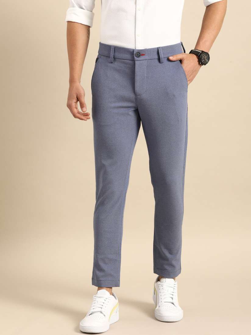 Mens blue cropped trousers online