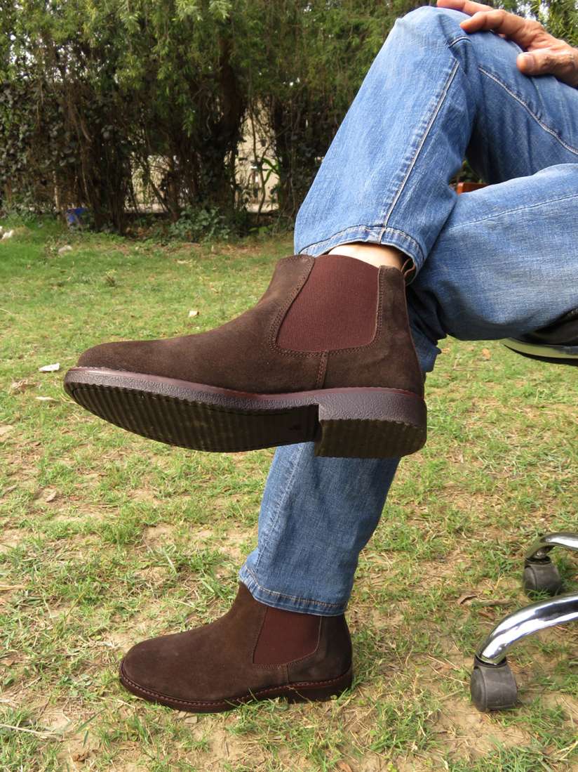 Buy CARLO ROMANO Men Brown Solid Suede High Top Flat Boots Boots for Men 13524180 Myntra