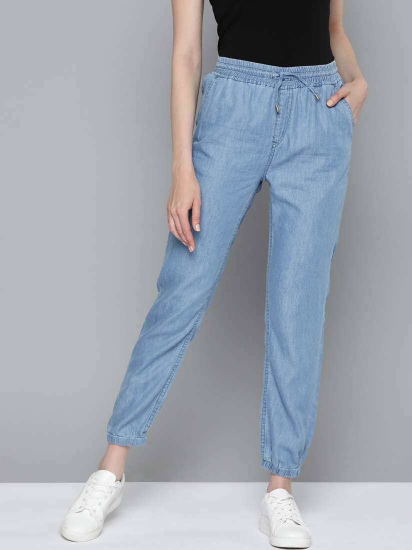 Joggers jeans for womens myntra best sale