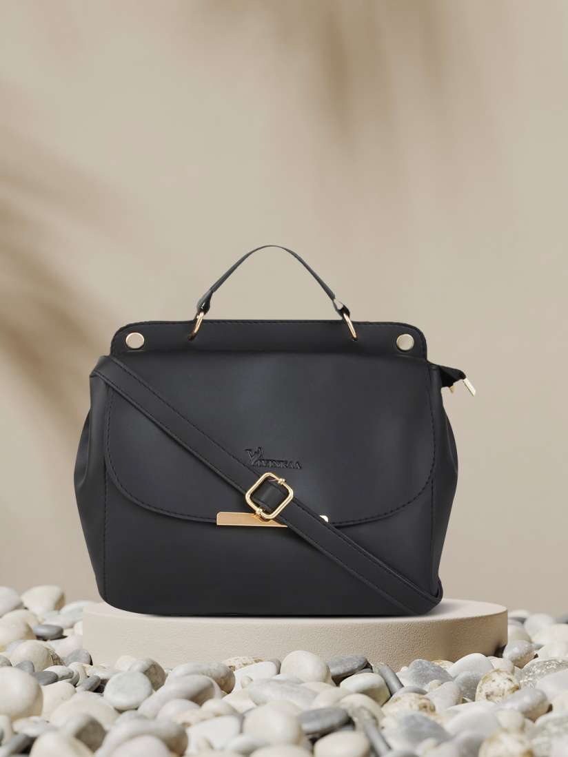 Buy Vivinkaa Black Solid Handheld Bag Handbags for Women 13528492 Myntra