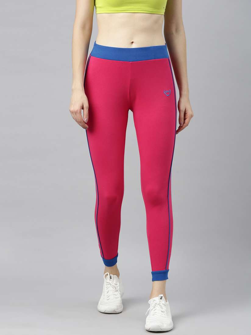 Buy Zebu Women Pink Solid Skinny Fit Cropped Joggers with Side Stripe Detail Track Pants for Women 13533150 Myntra