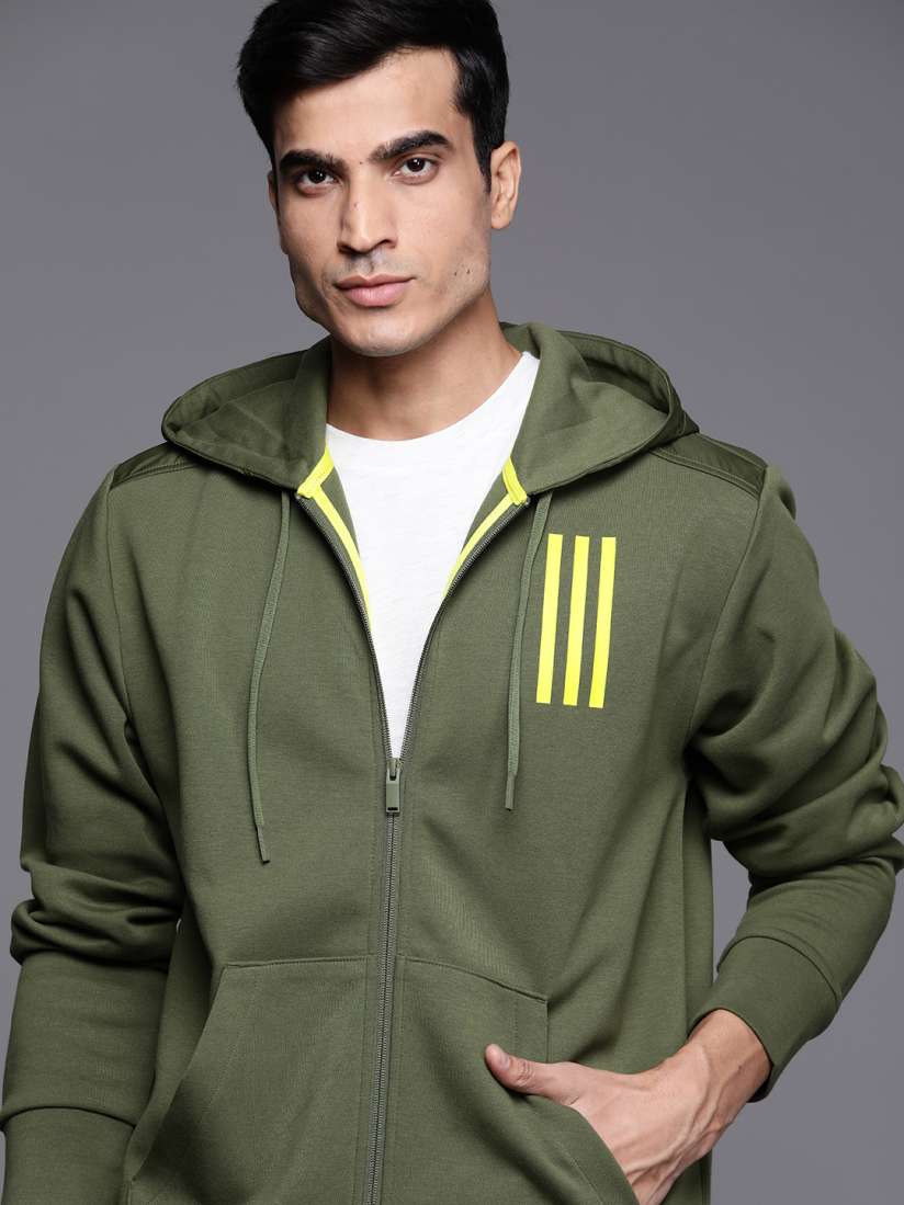 Olive green adidas track jacket sale