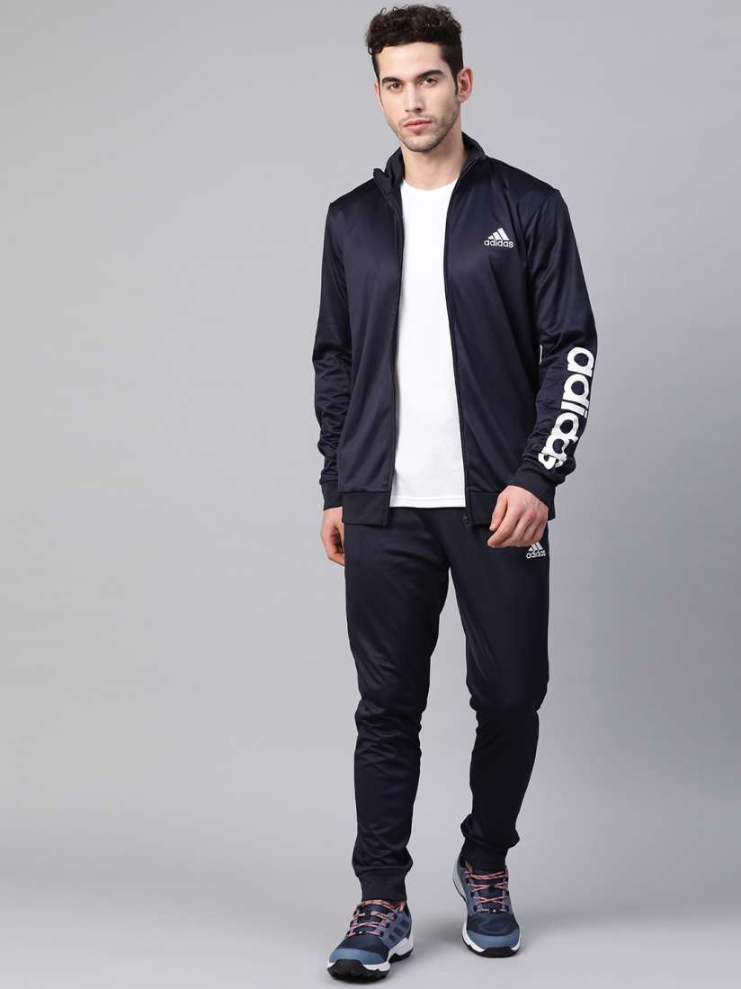 Buy Adidas Men Navy Blue Solid Knitted Tracksuit Tracksuits for Men 13536630 Myntra