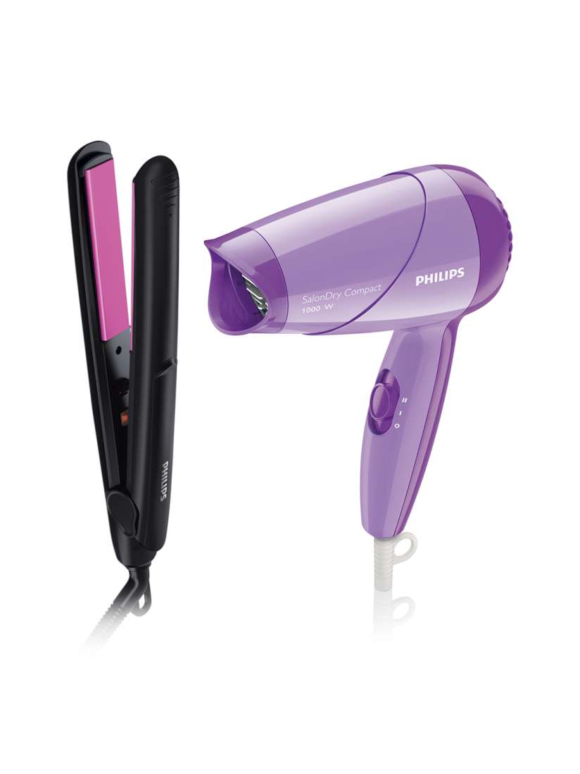 Buy Philips Set of Kerashine SilkPro Hair Straightener SalonDry Thermo Protect Hair Dryer Multi Styler for Women 13538190 Myntra