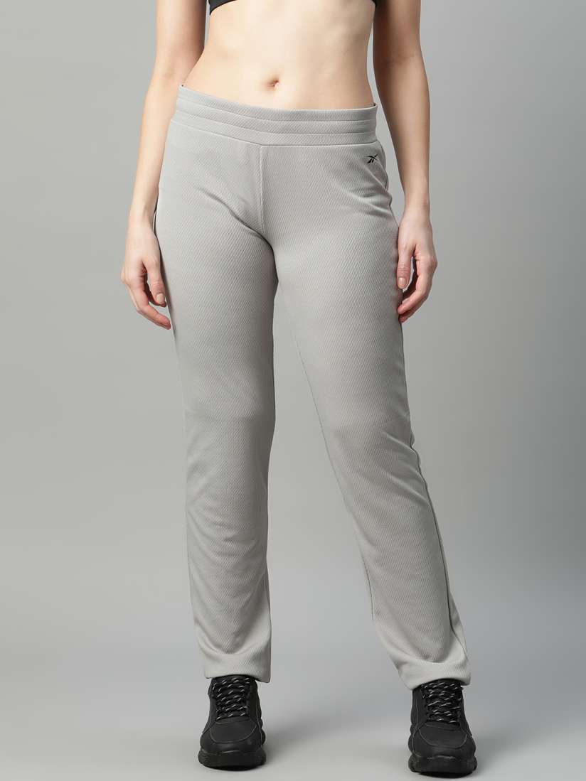 Buy Reebok Women Grey Melange Training Essentials Vector Solid Track Pants Track Pants for Women 13539128 Myntra