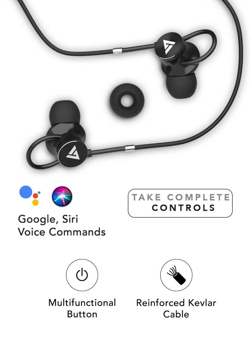 Buy BOULT AUDIO Black Grey BassBuds Loop in Ear Wired Earphones with Extra Bass Headphones for Unisex 13554358 Myntra