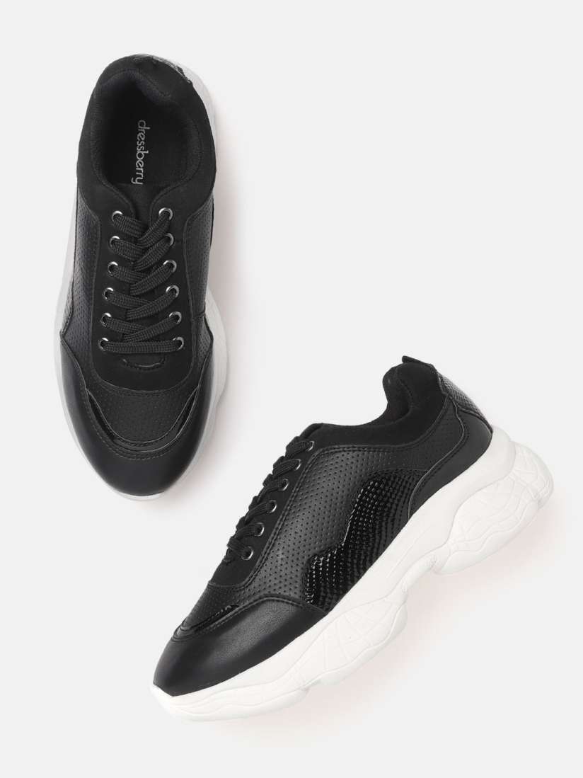 Buy DressBerry Women Black Perforated Sneakers Casual Shoes for Women 13569046 Myntra
