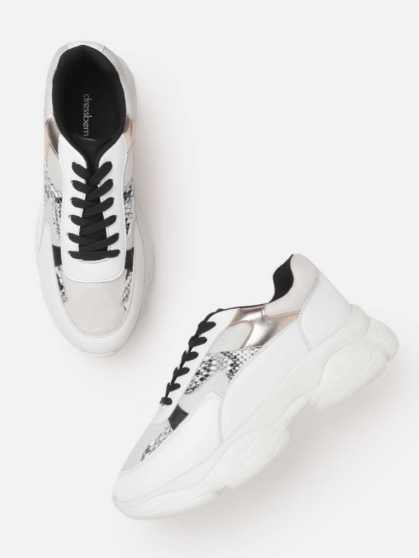 Buy DressBerry Women Off White Black Woven Design Flatform Sneakers Casual Shoes for Women 13569078 Myntra