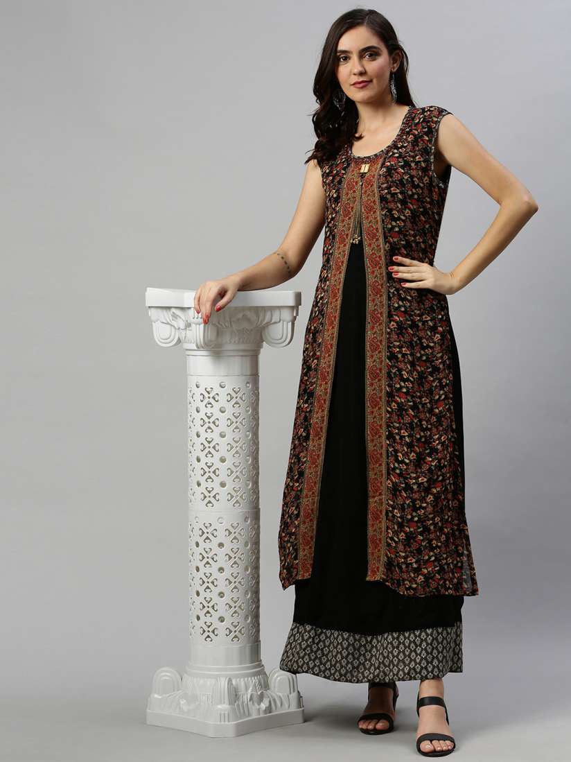 Black kurti myntra shop