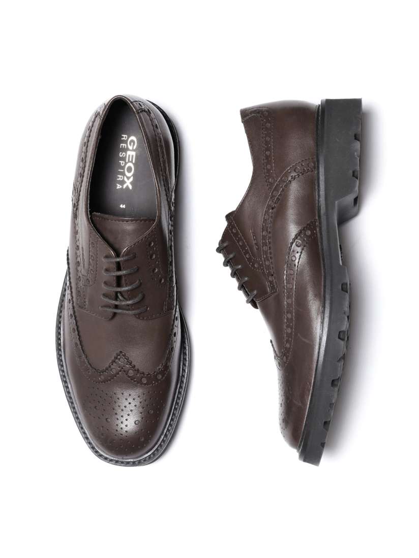 Buy GEOX Respira Men Brown Italian Patent Leather Brogues Formal Shoes for Men 1358035 Myntra